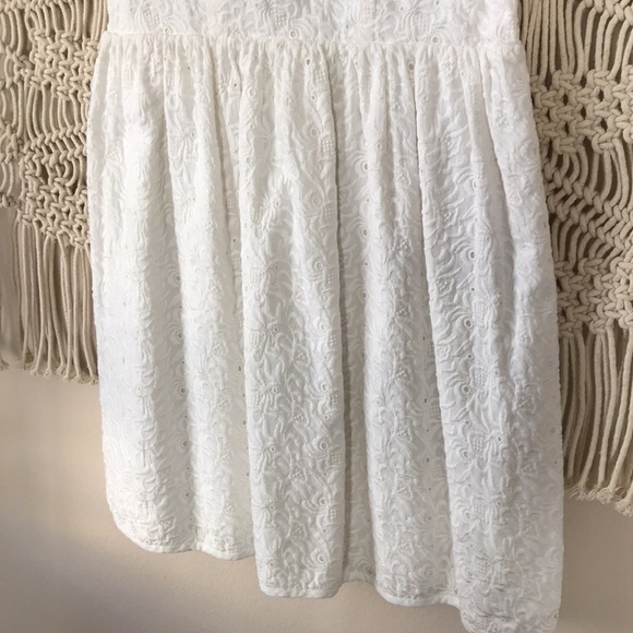 Joie Soleil White Boho Eyelet Lace Sleeveless Mini Dress | Size XS - Picture 5 of 11